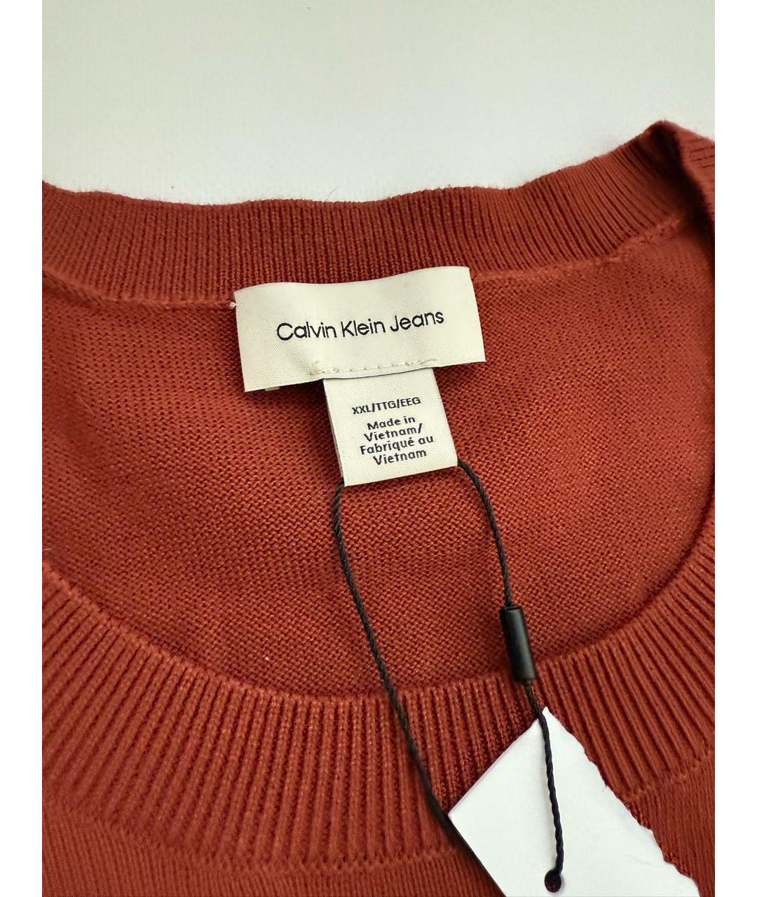 CALVIN KLEIN Коричневый хлопковый джемпер / свитер, фото 2