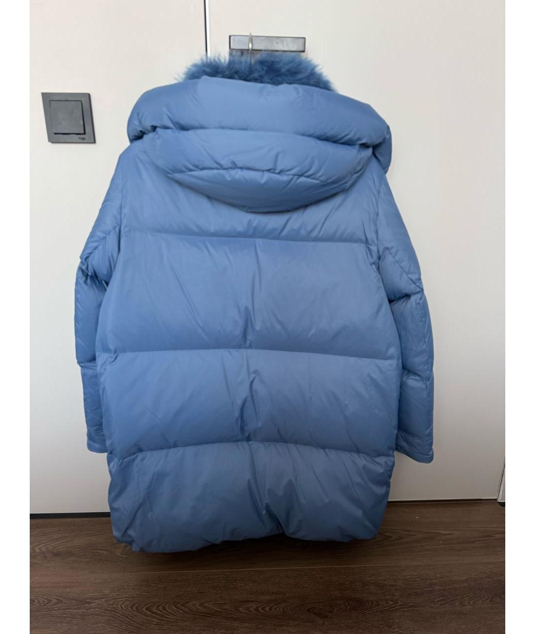 ARMY YVES SALOMON Голубой полиамидовый пуховик, фото 3