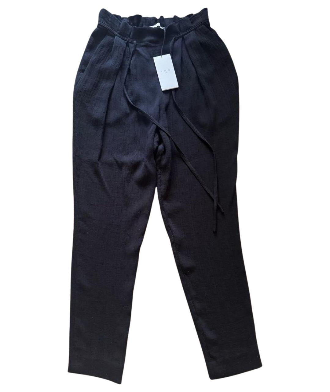 IRO Черные вискозные прямые брюки, фото 1