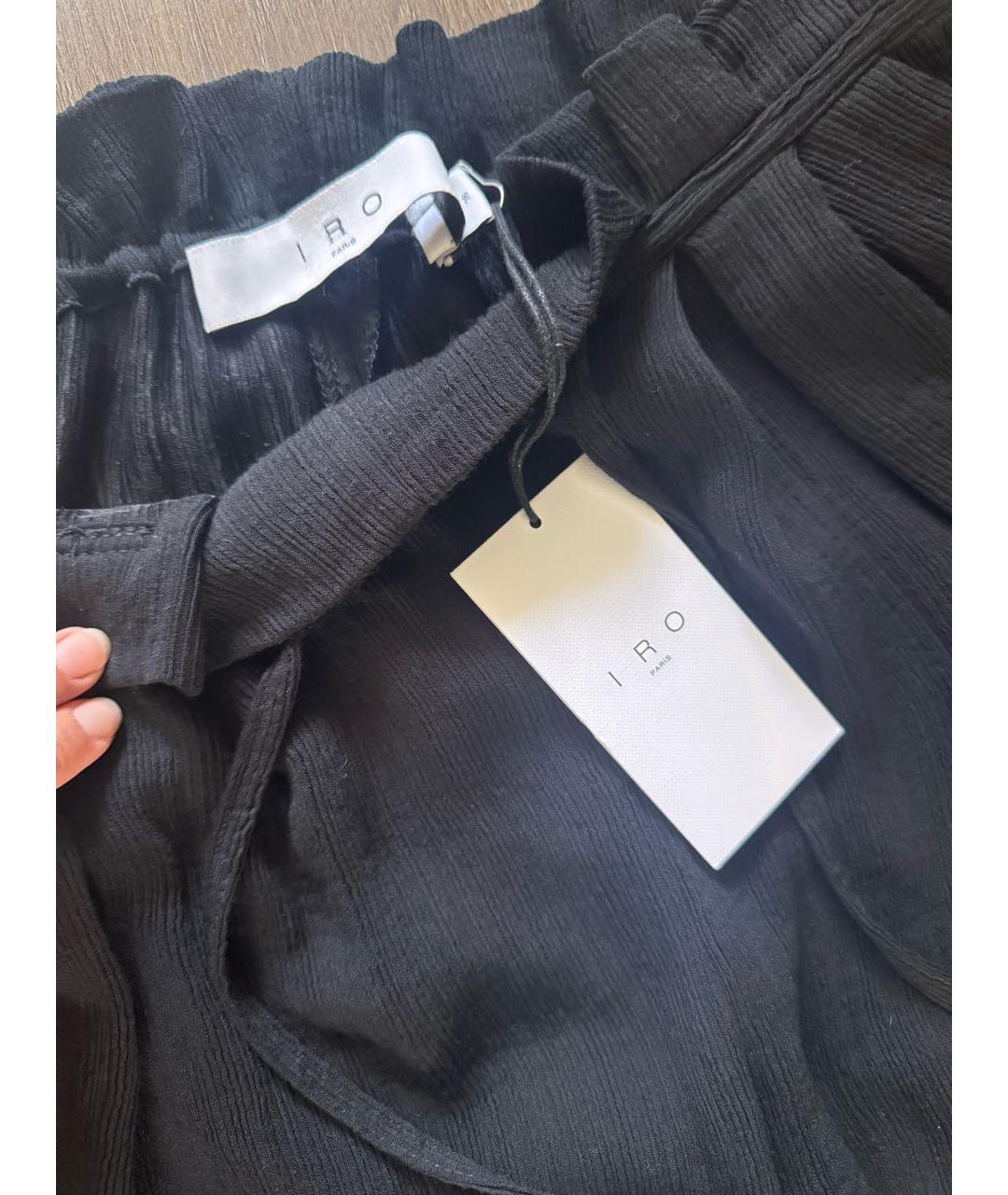 IRO Черные вискозные прямые брюки, фото 7