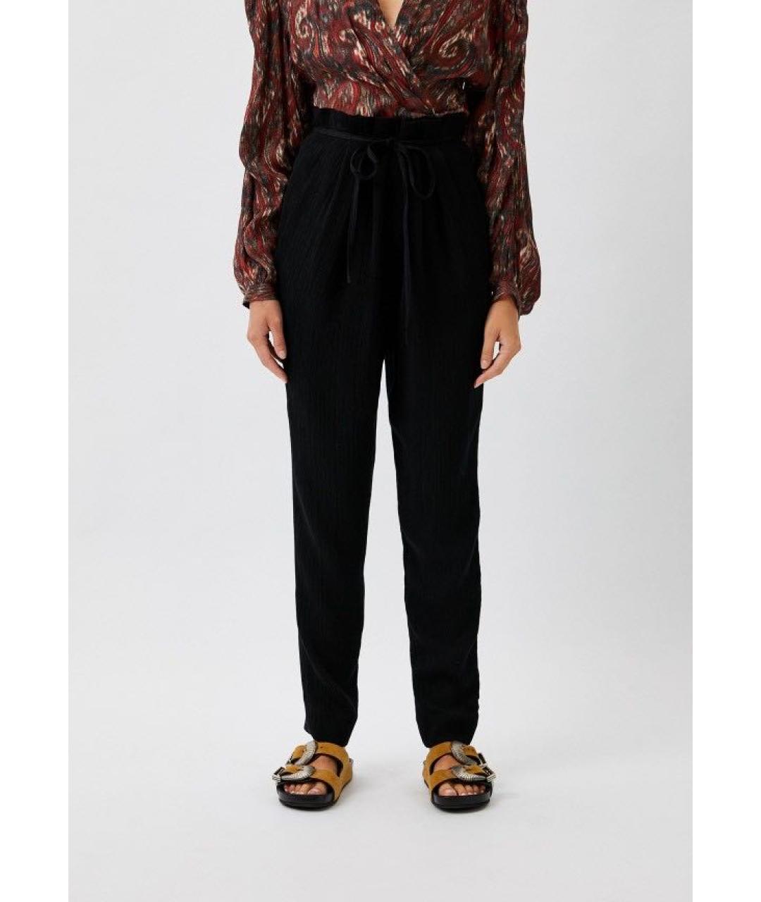 IRO Черные вискозные прямые брюки, фото 3