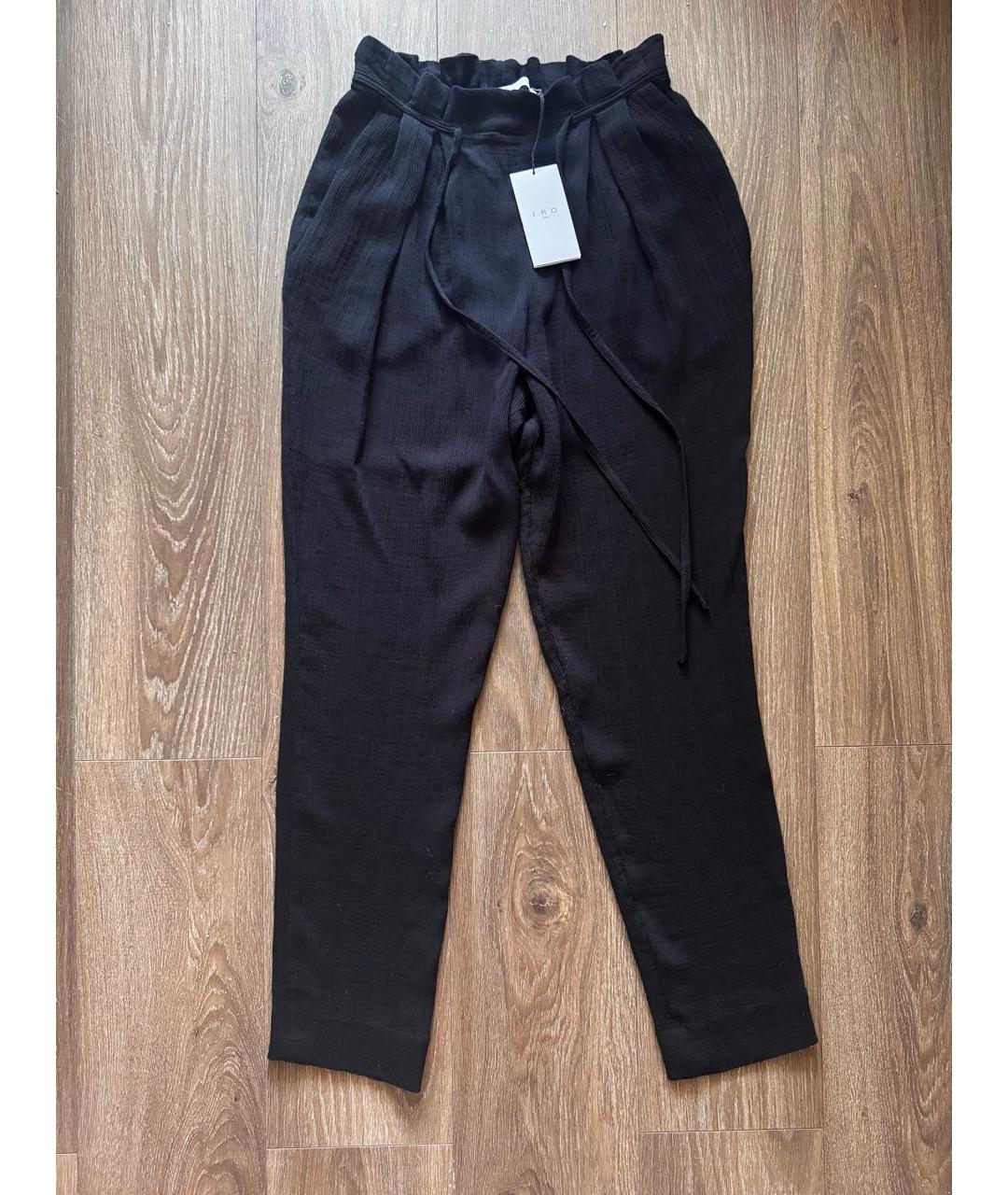 IRO Черные вискозные прямые брюки, фото 9