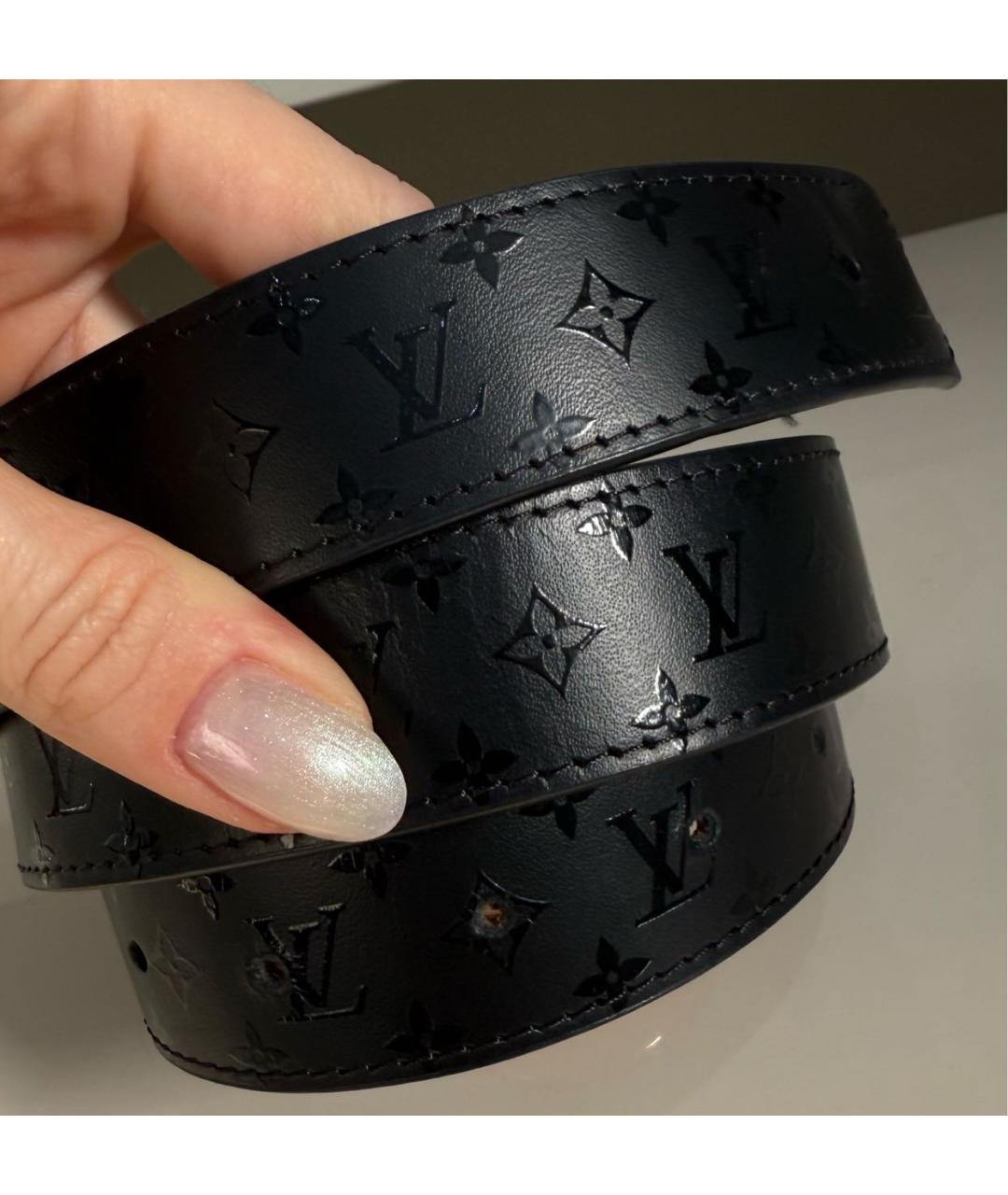 LOUIS VUITTON Черный кожаный ремень, фото 5