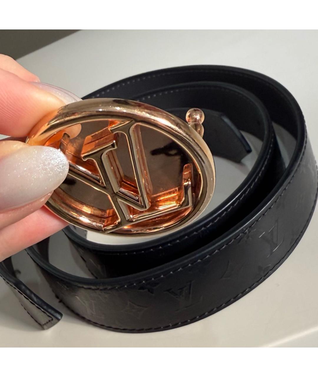 LOUIS VUITTON Черный кожаный ремень, фото 8