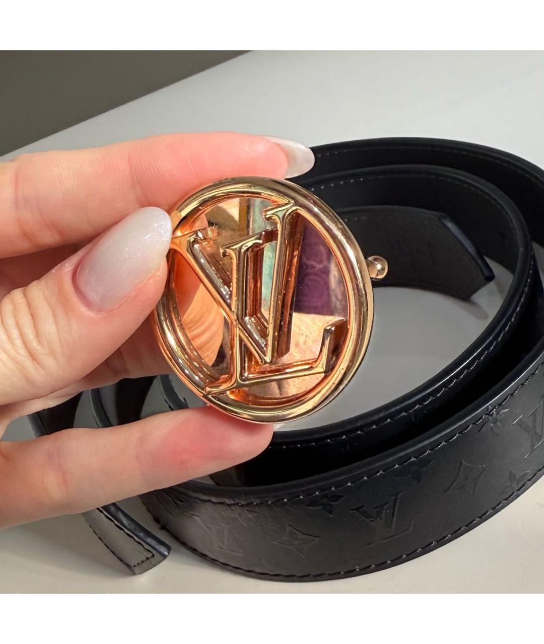 LOUIS VUITTON Черный кожаный ремень, фото 7