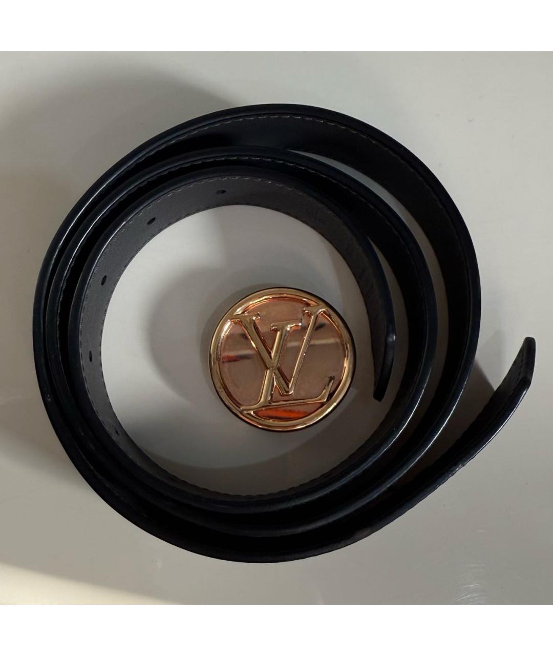 LOUIS VUITTON Черный кожаный ремень, фото 4