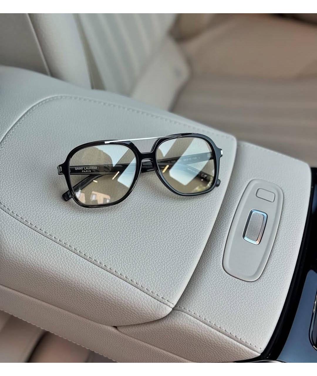 SAINT LAURENT Черные пластиковые солнцезащитные очки, фото 2