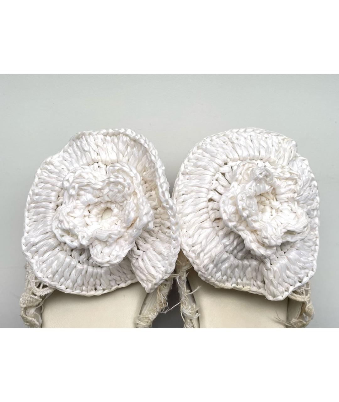 DOLCE&GABBANA Белые кожаные мюли, фото 6