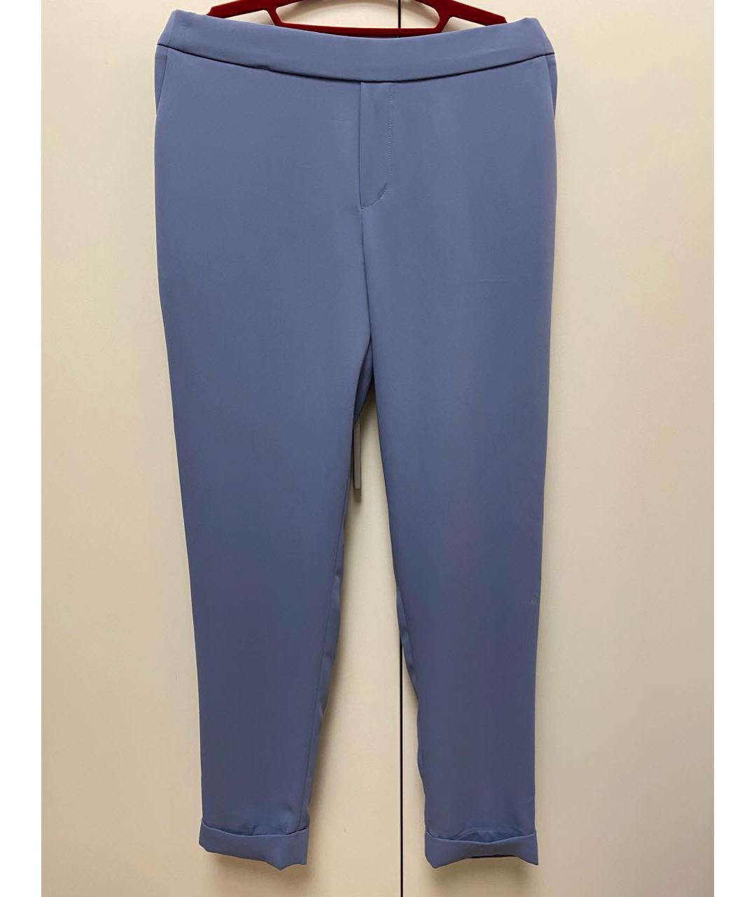 P.A.R.O.S.H. Синие вискозные прямые брюки, фото 3