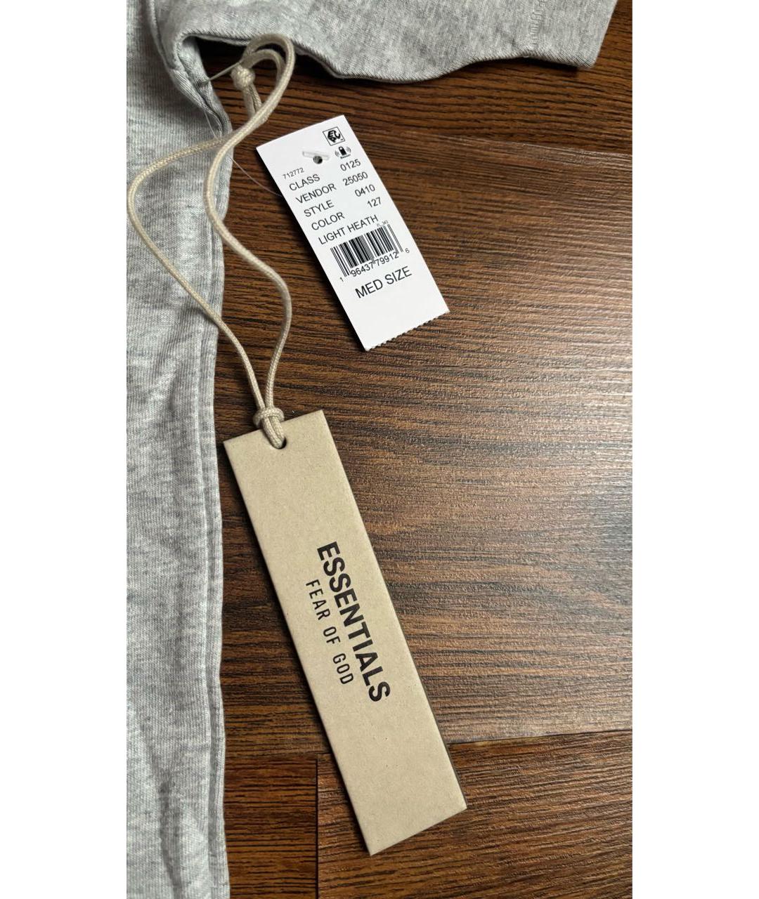 FEAR OF GOD ESSENTIALS Серая хлопковая футболка, фото 5