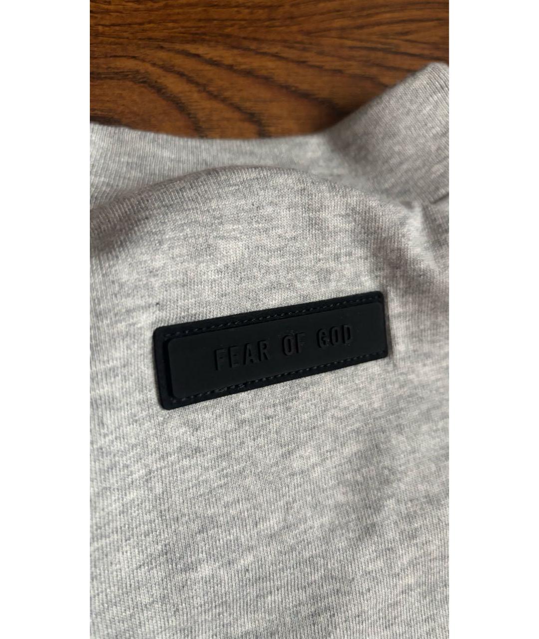 FEAR OF GOD ESSENTIALS Серая хлопковая футболка, фото 4