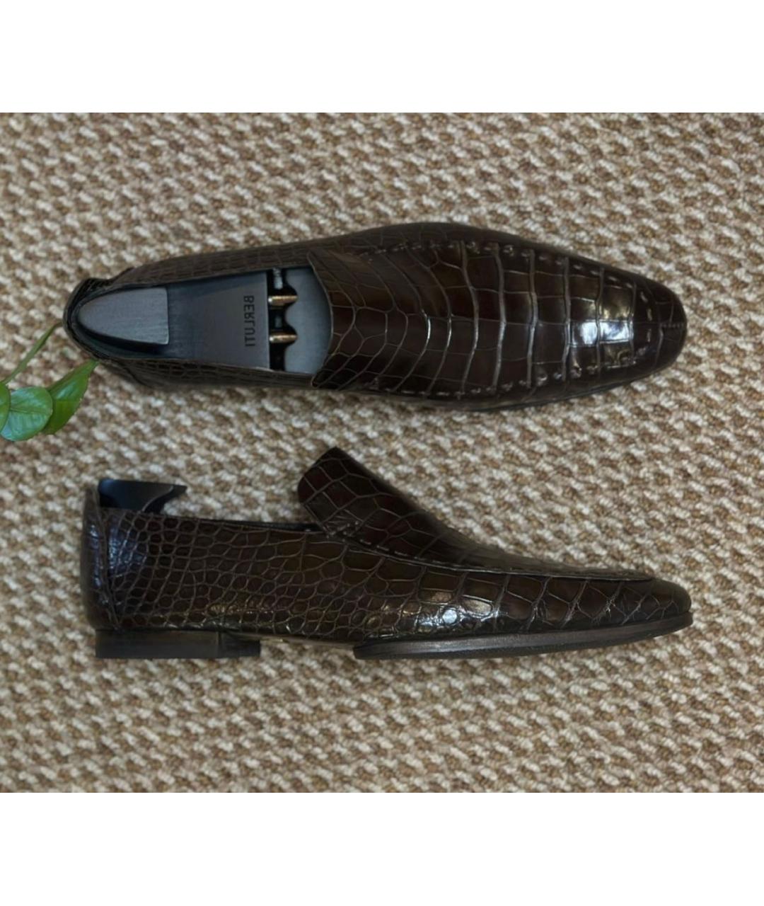 GUCCI Коричневые лоферы из экзотической кожи, фото 9