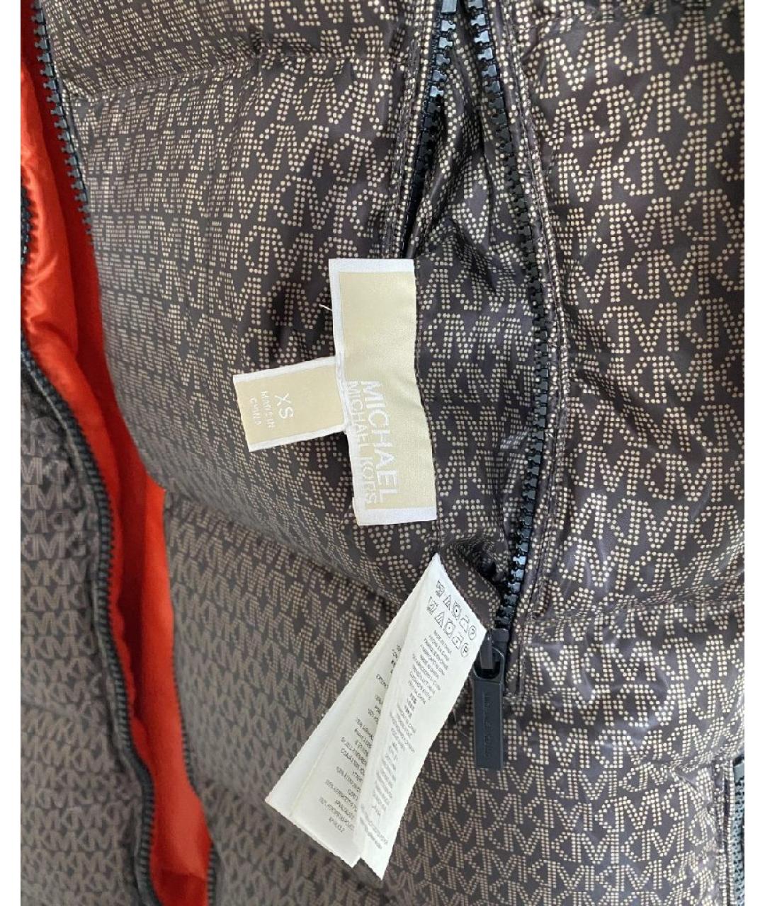 MICHAEL KORS Коричневый полиамидовый пуховик, фото 5