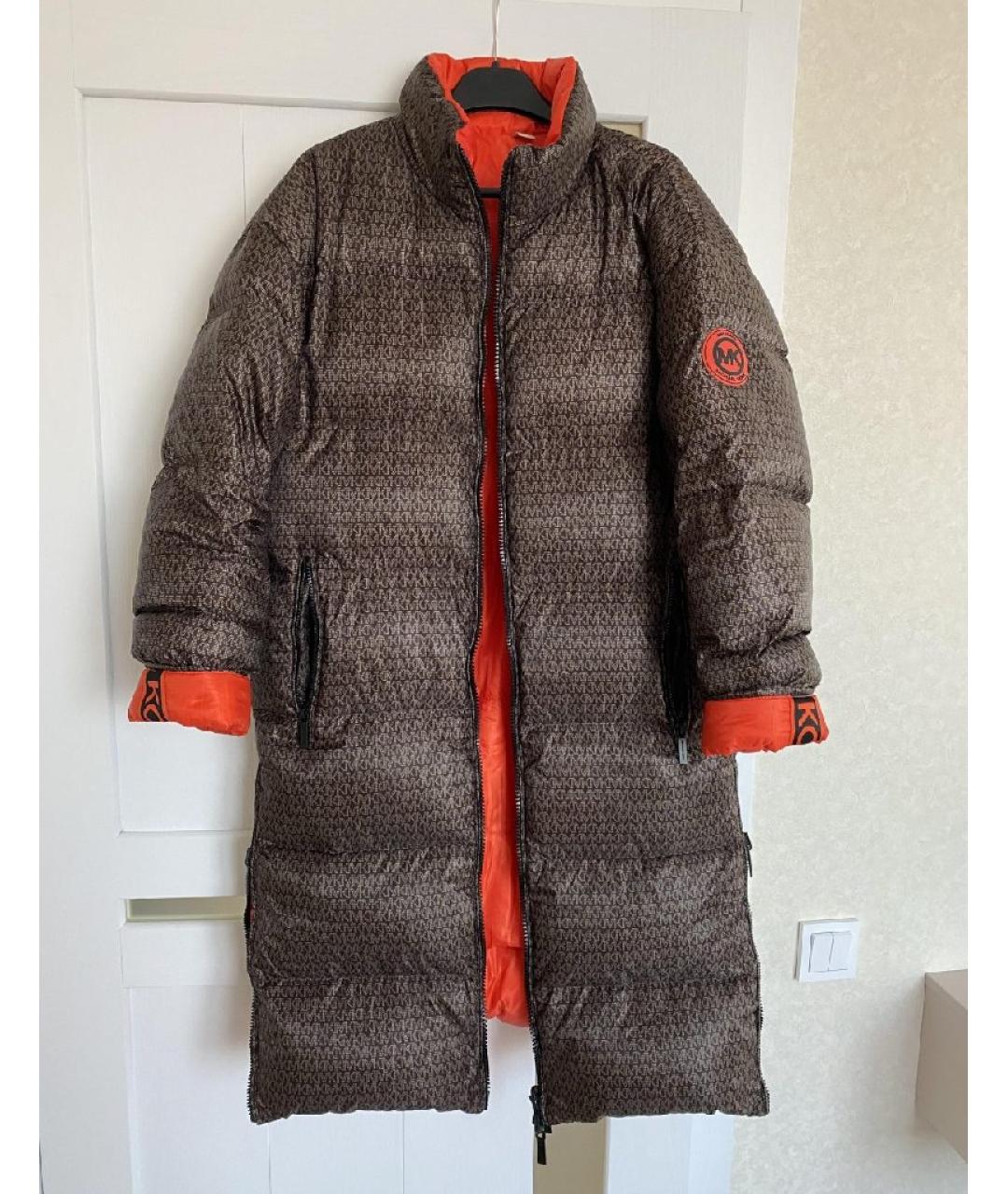 MICHAEL KORS Коричневый полиамидовый пуховик, фото 2