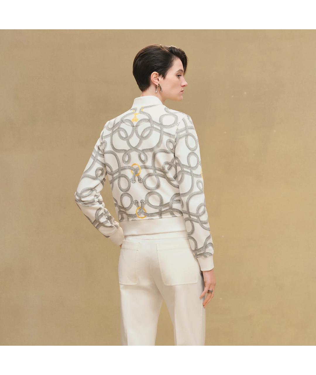 HERMES Белая хлопковая куртка, фото 4