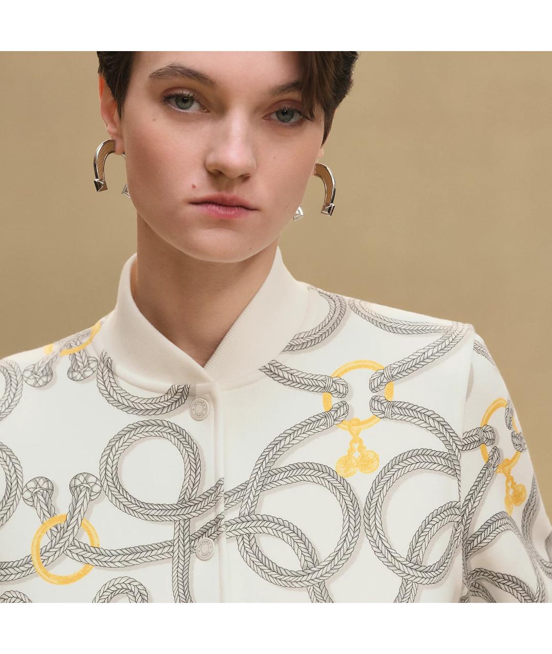 HERMES Белая хлопковая куртка, фото 5