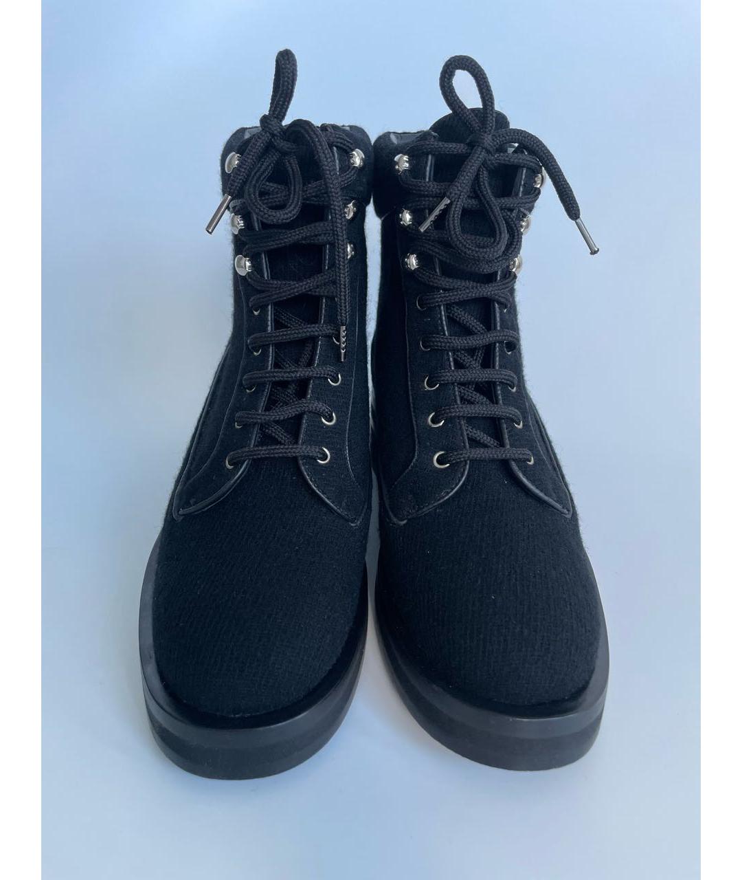 CHANEL Черные текстильные ботинки, фото 3