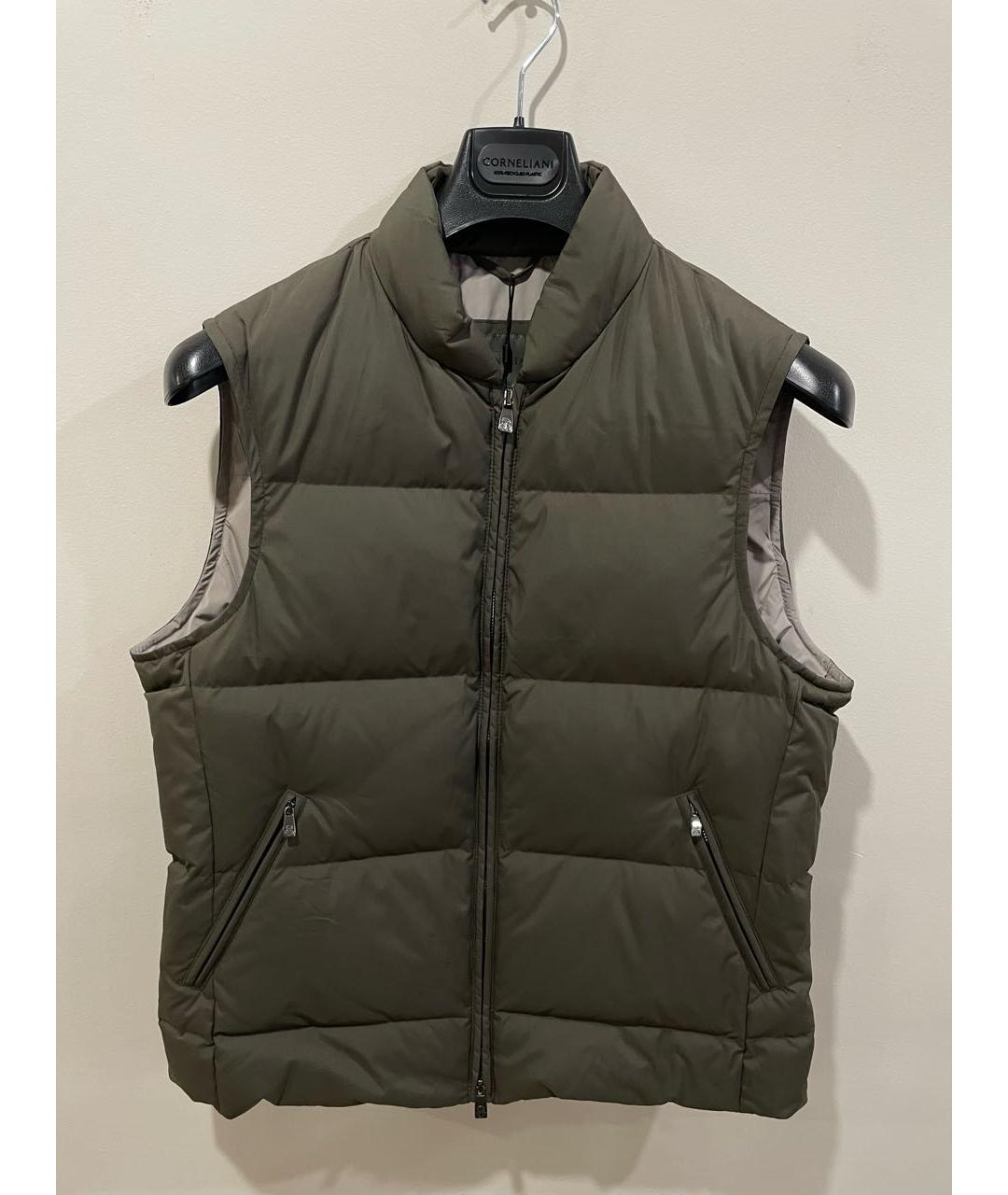 CORNELIANI Хаки полиэстеровый жилет, фото 8