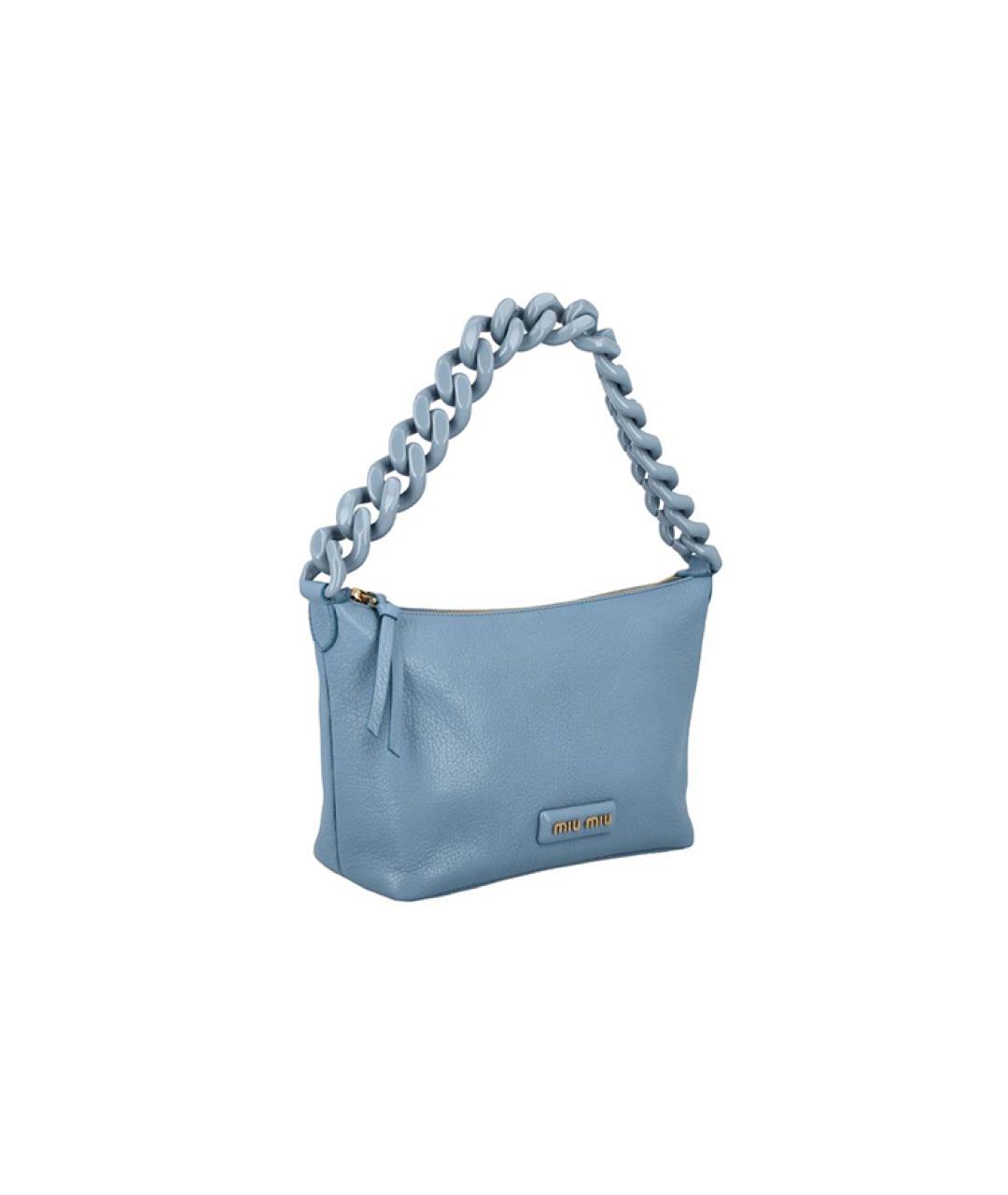 MIU MIU Синяя кожаная сумка через плечо, фото 3