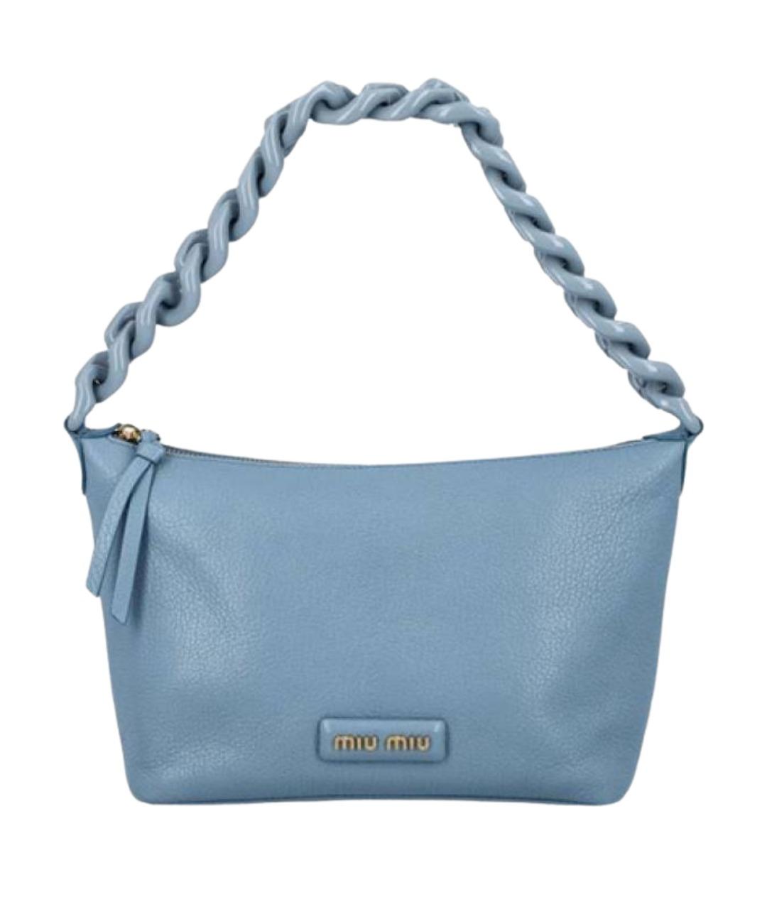 MIU MIU Синяя кожаная сумка через плечо, фото 1