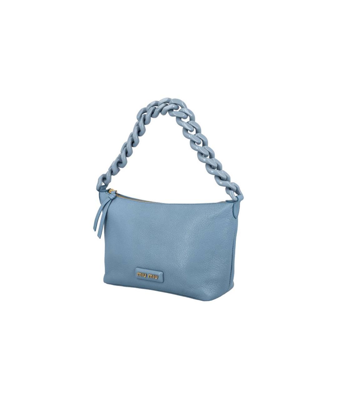 MIU MIU Синяя кожаная сумка через плечо, фото 2