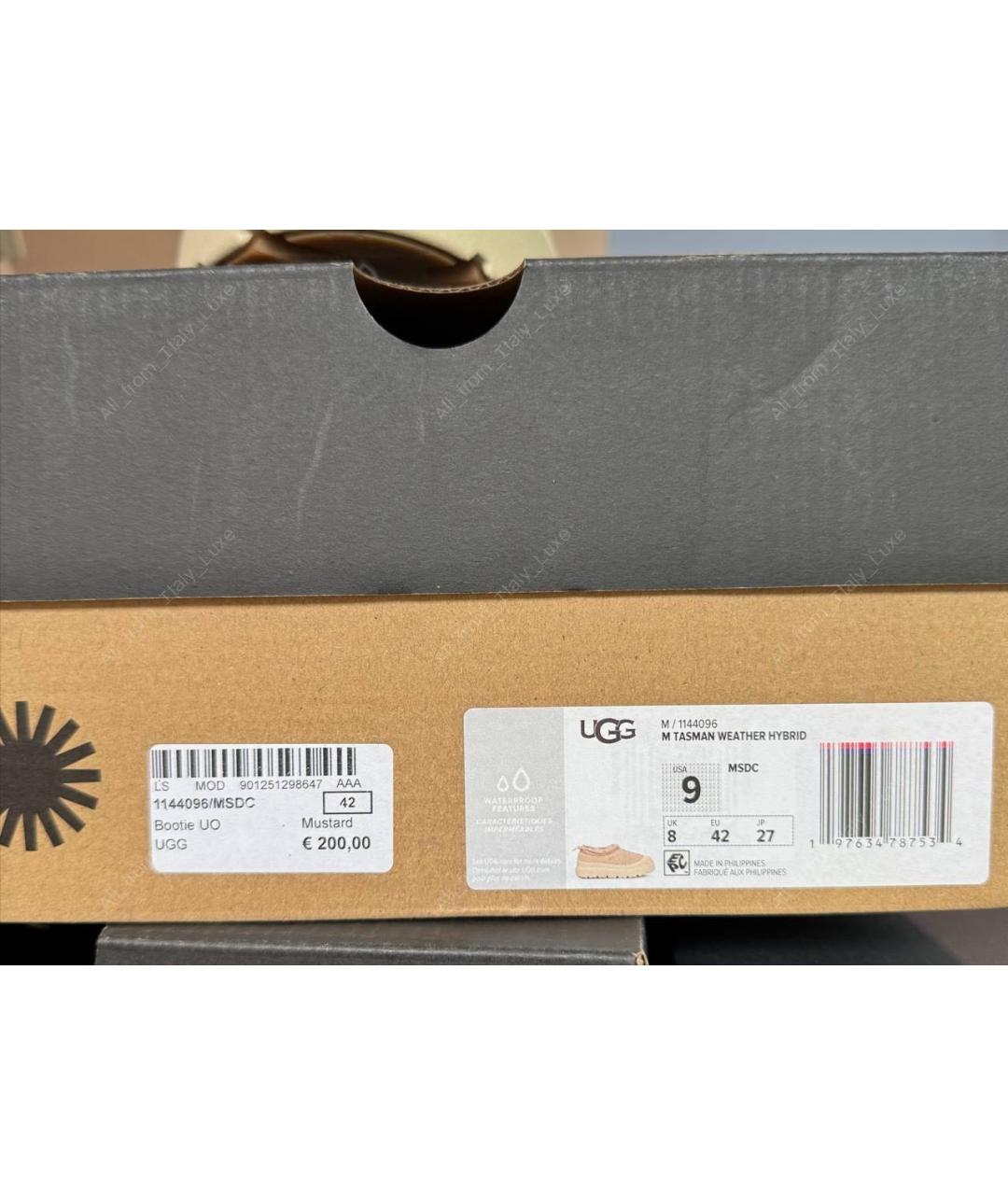 UGG AUSTRALIA Бежевые замшевые низкие ботинки, фото 4