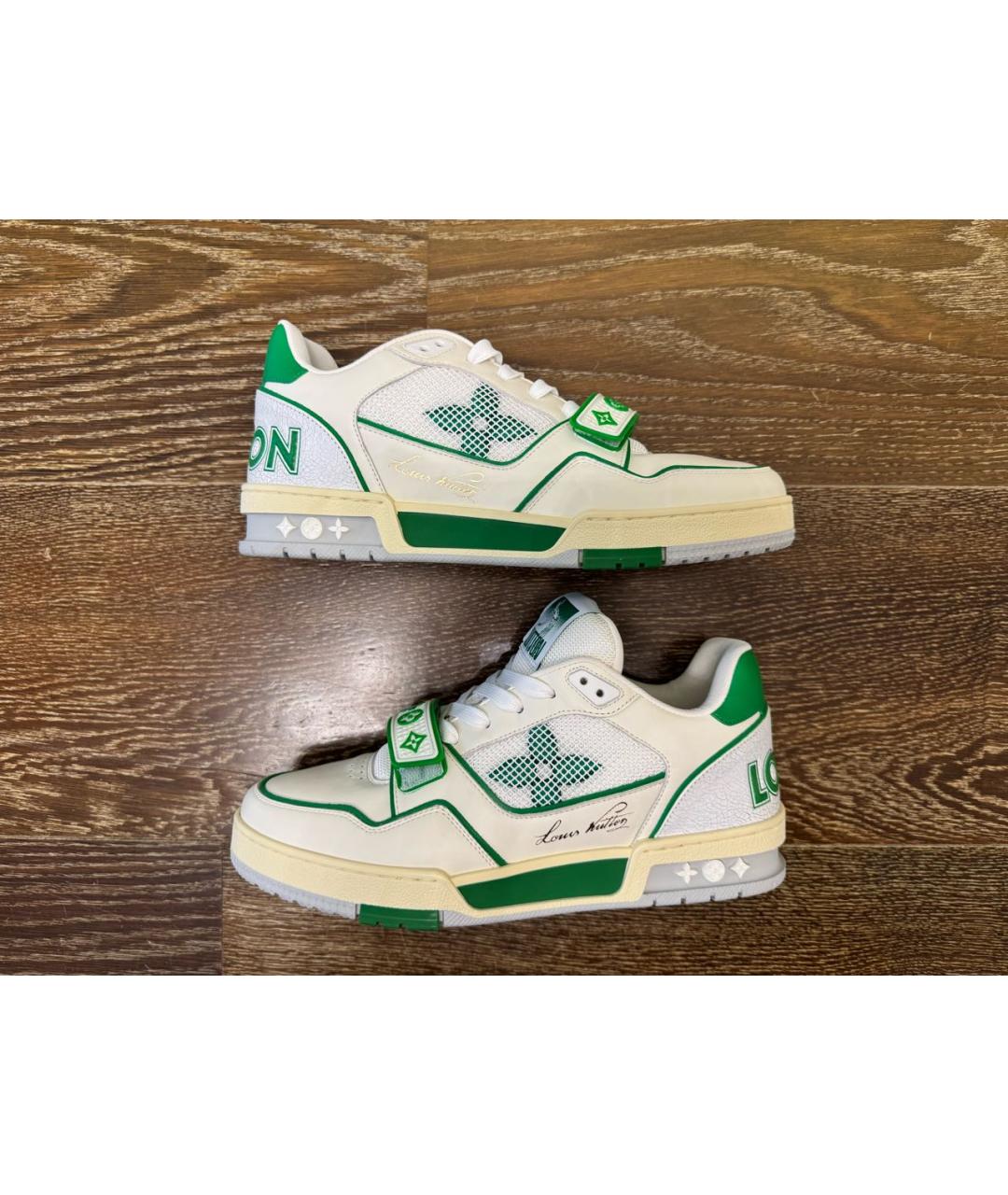LOUIS VUITTON Бежевые кожаные низкие кроссовки / кеды, фото 5