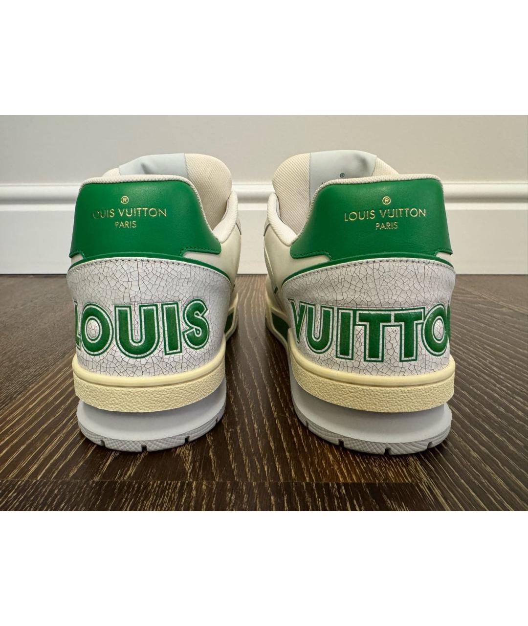 LOUIS VUITTON Бежевые кожаные низкие кроссовки / кеды, фото 4