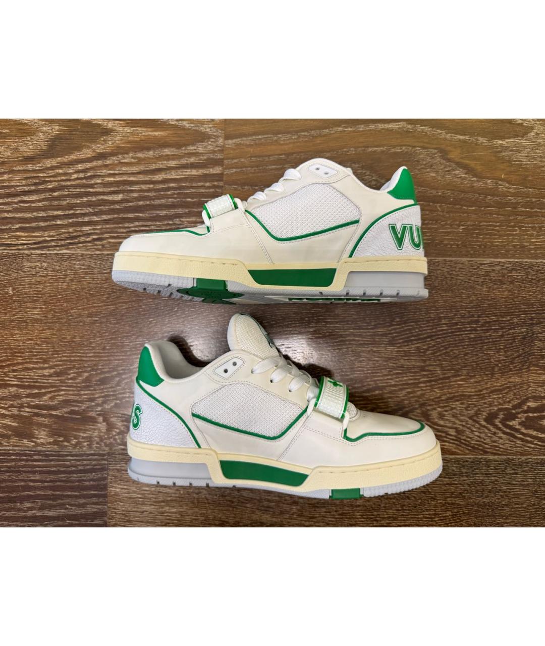 LOUIS VUITTON Бежевые кожаные низкие кроссовки / кеды, фото 6