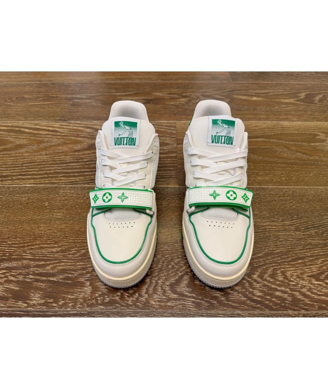 LOUIS VUITTON Бежевые кожаные низкие кроссовки / кеды, фото 2