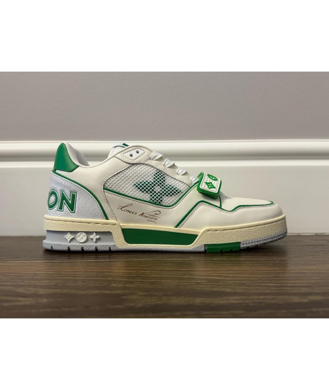 LOUIS VUITTON Бежевые кожаные низкие кроссовки / кеды, фото 9