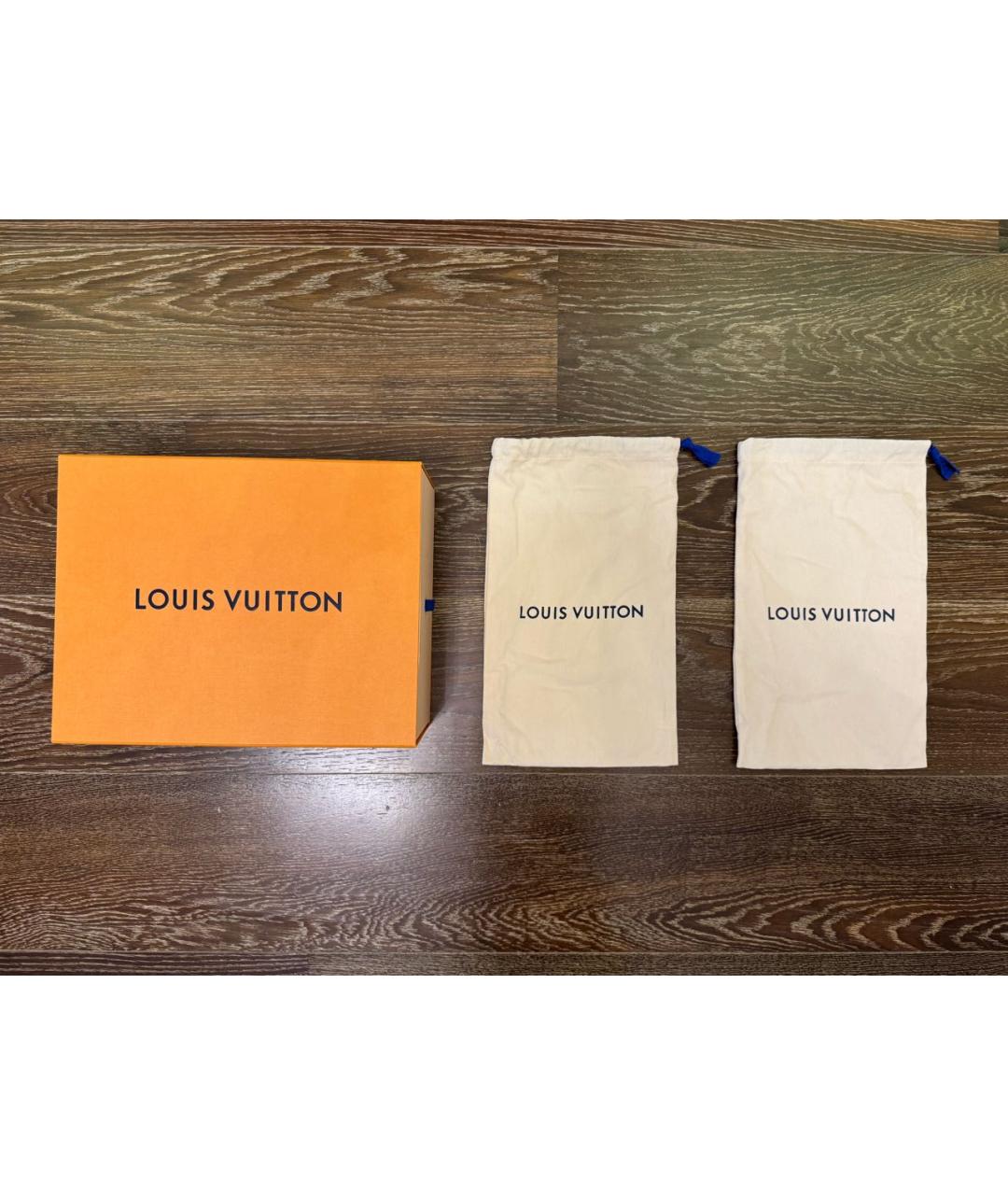 LOUIS VUITTON Бежевые кожаные низкие кроссовки / кеды, фото 8