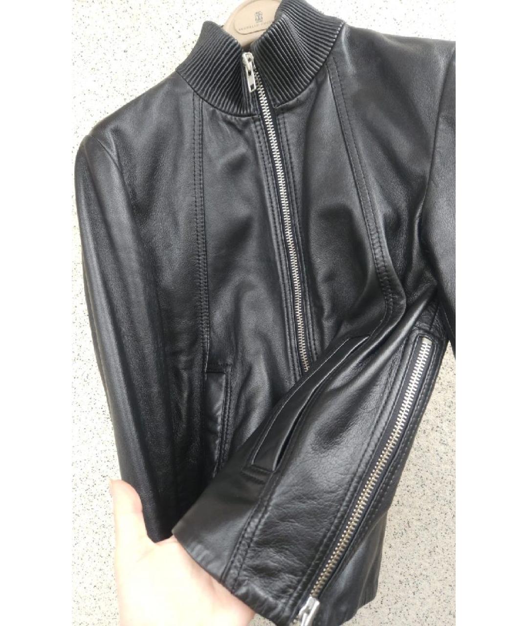 GANNI Черная кожаная куртка, фото 7