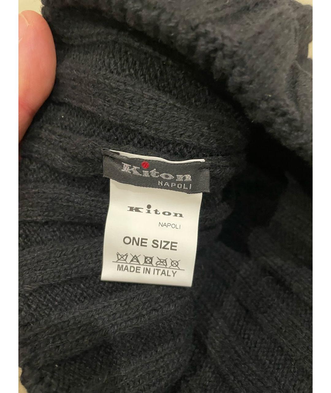 KITON Черная кашемировая шапка, фото 5