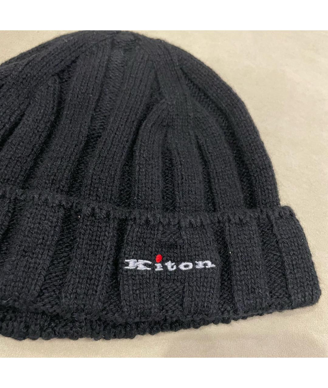 KITON Черная кашемировая шапка, фото 3