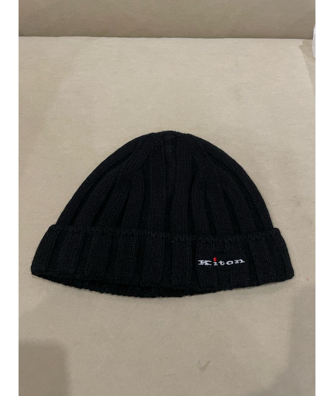 KITON Черная кашемировая шапка, фото 6