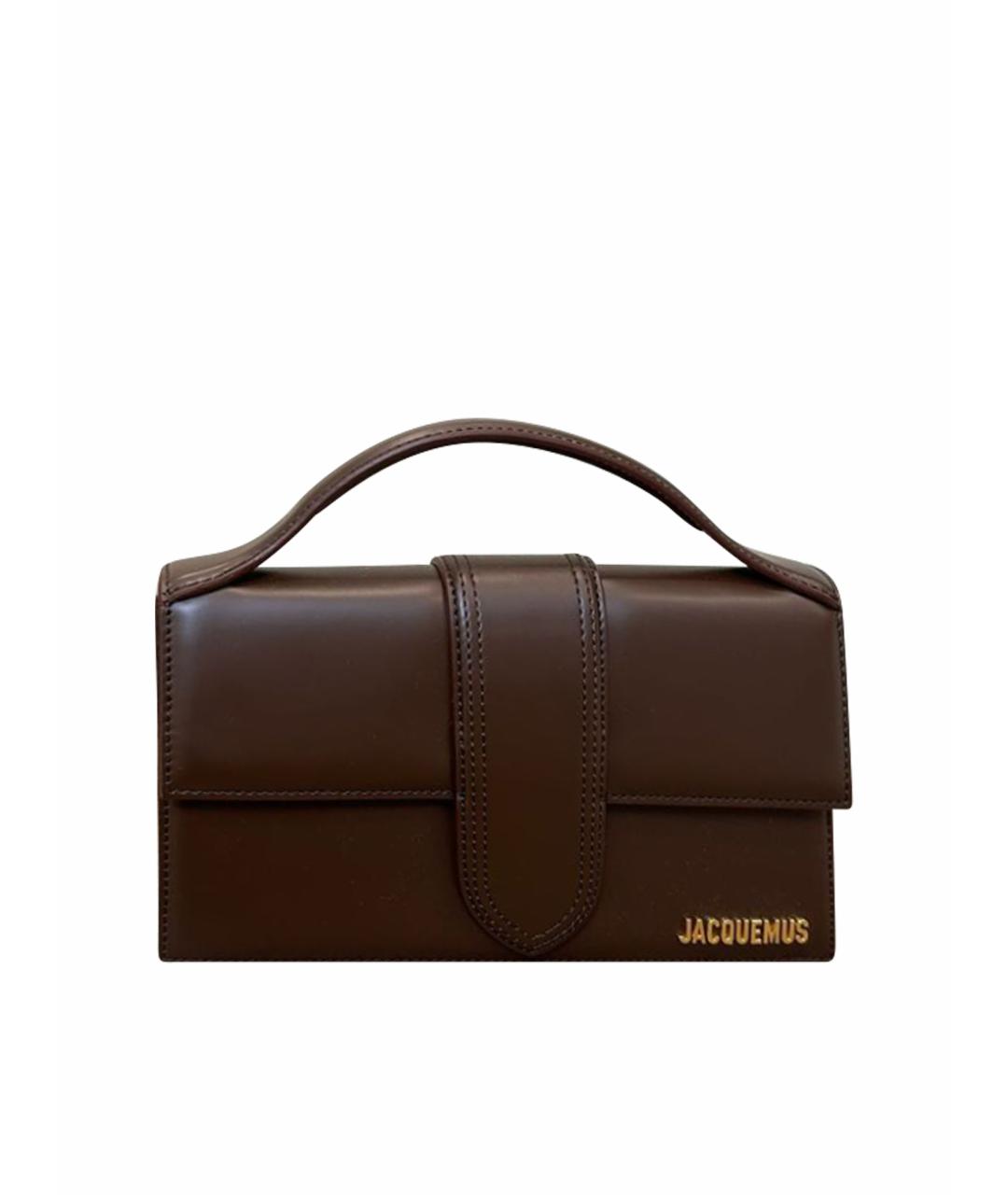 JACQUEMUS Коричневая кожаная сумка через плечо, фото 1