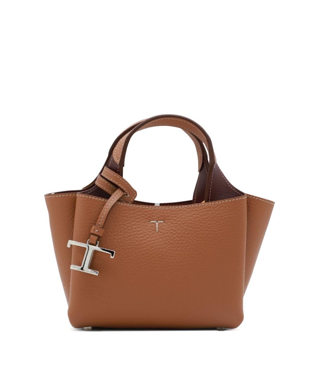 TOD'S Коричневая кожаная сумка тоут, фото 1