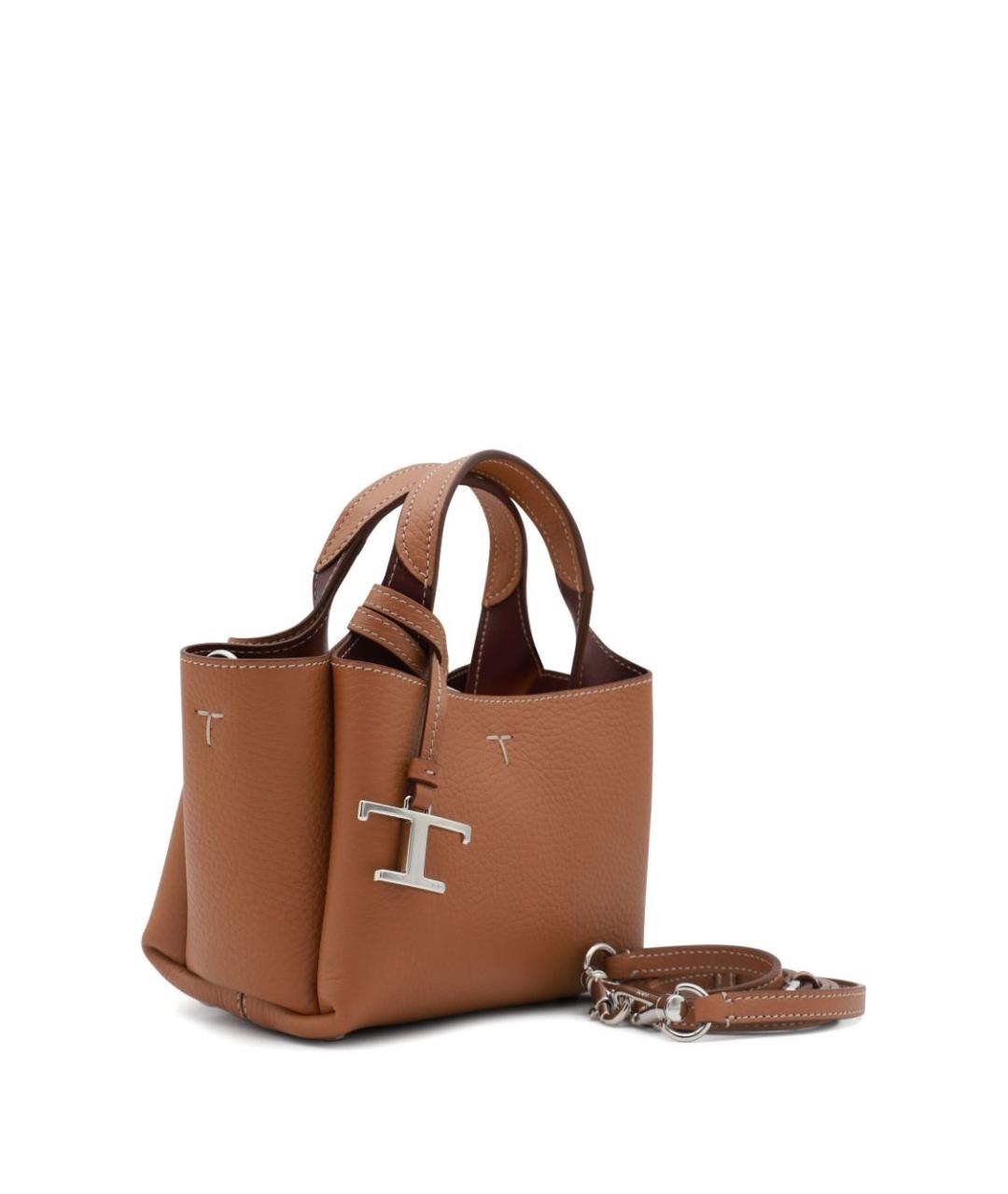 TOD'S Коричневая кожаная сумка тоут, фото 3