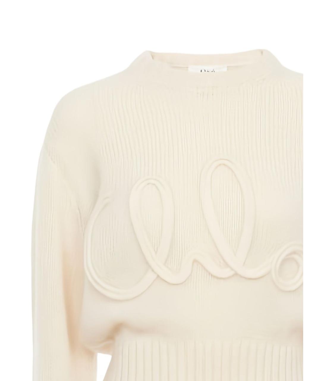 CHLOE Белый шерстяной джемпер / свитер, фото 2