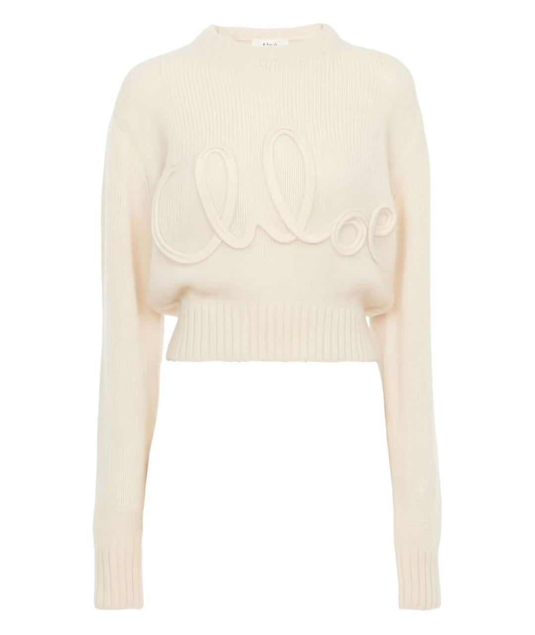 CHLOE Белый шерстяной джемпер / свитер, фото 1