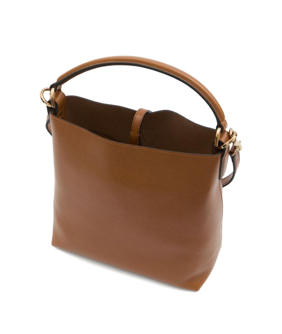 TOD'S Коричневая кожаная сумка с короткими ручками, фото 2