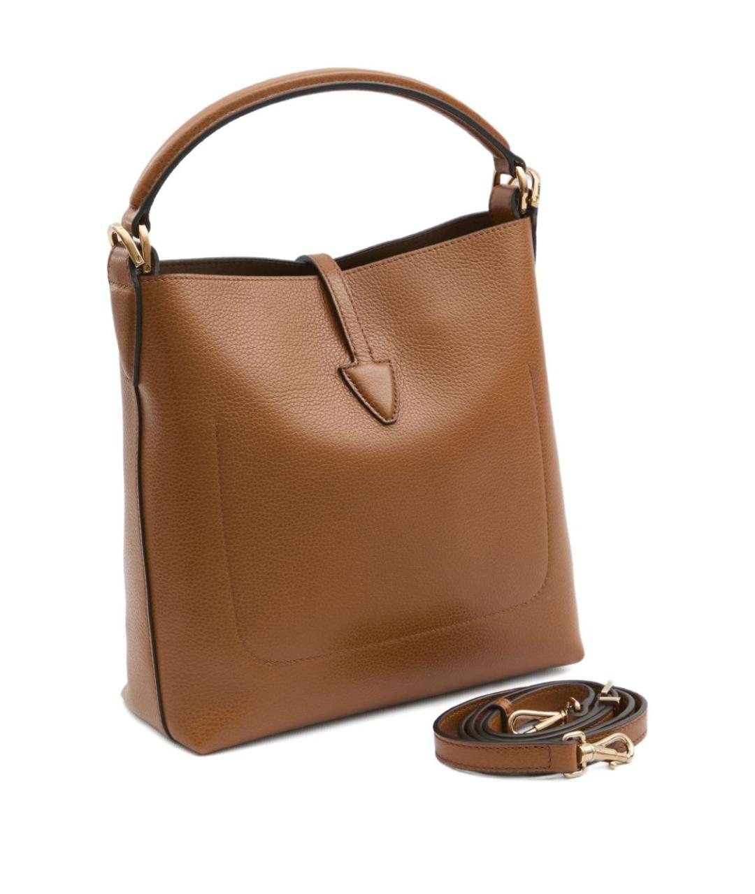 TOD'S Коричневая кожаная сумка с короткими ручками, фото 4