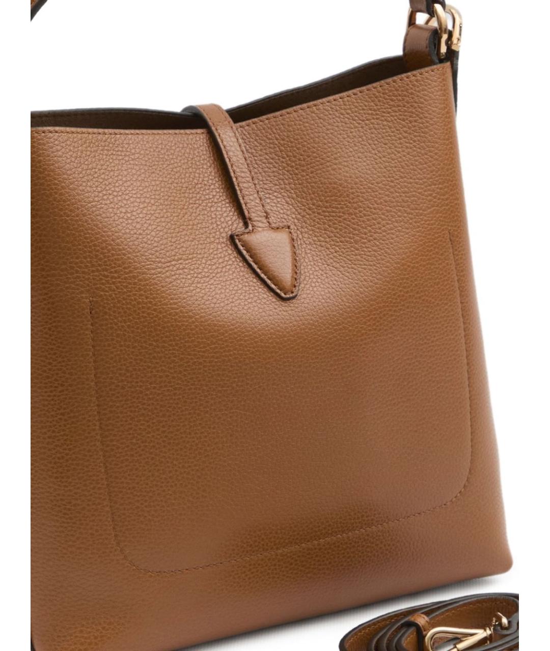 TOD'S Коричневая кожаная сумка с короткими ручками, фото 5