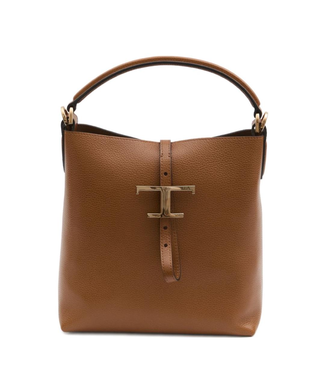 TOD'S Коричневая кожаная сумка с короткими ручками, фото 1