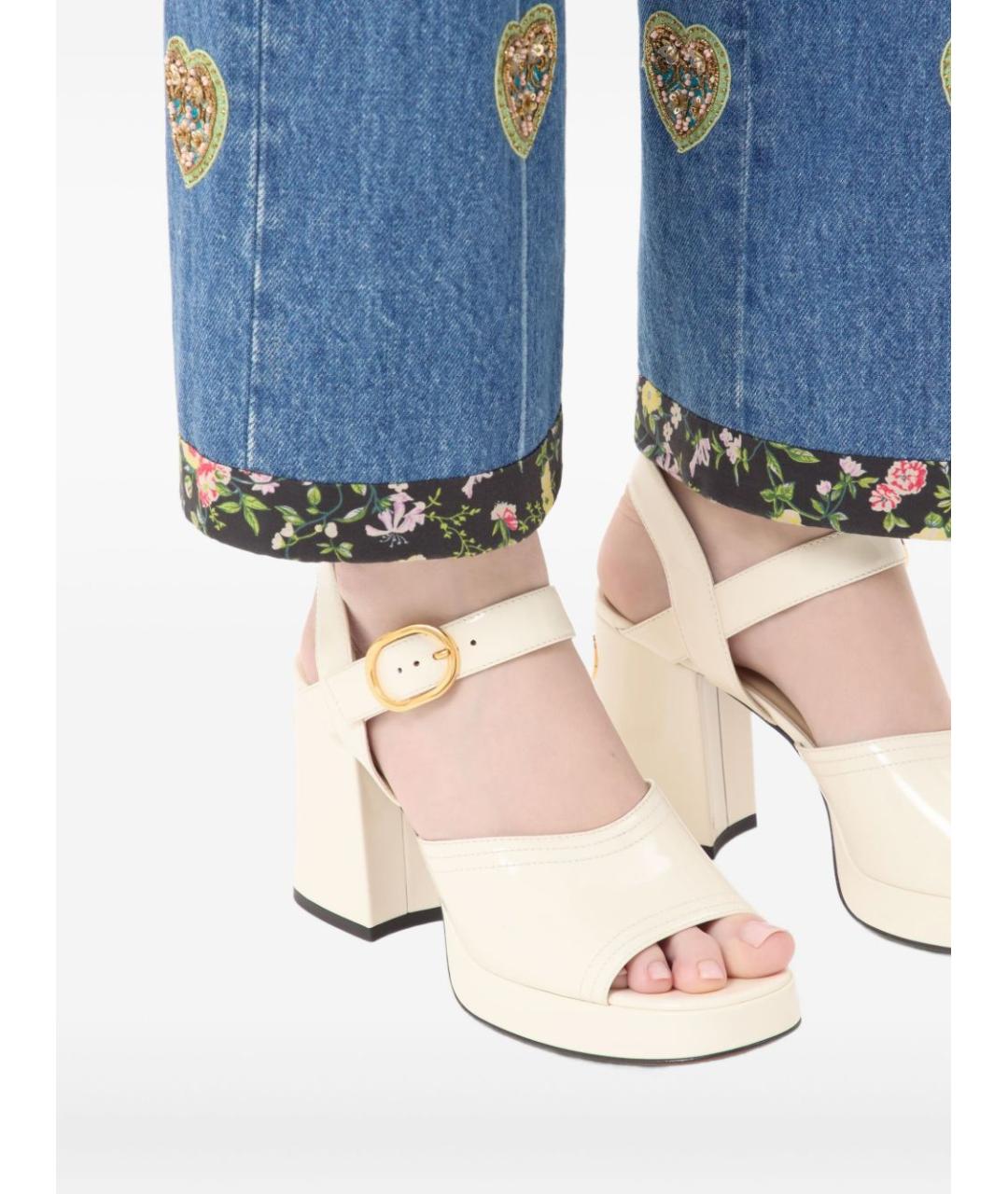 VALENTINO Белые кожаные босоножки, фото 5