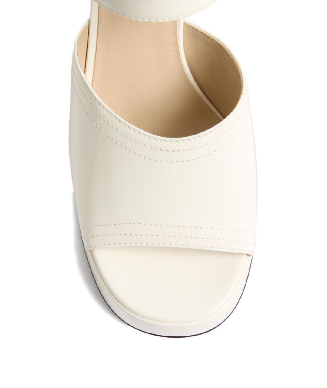 VALENTINO Белые кожаные босоножки, фото 4