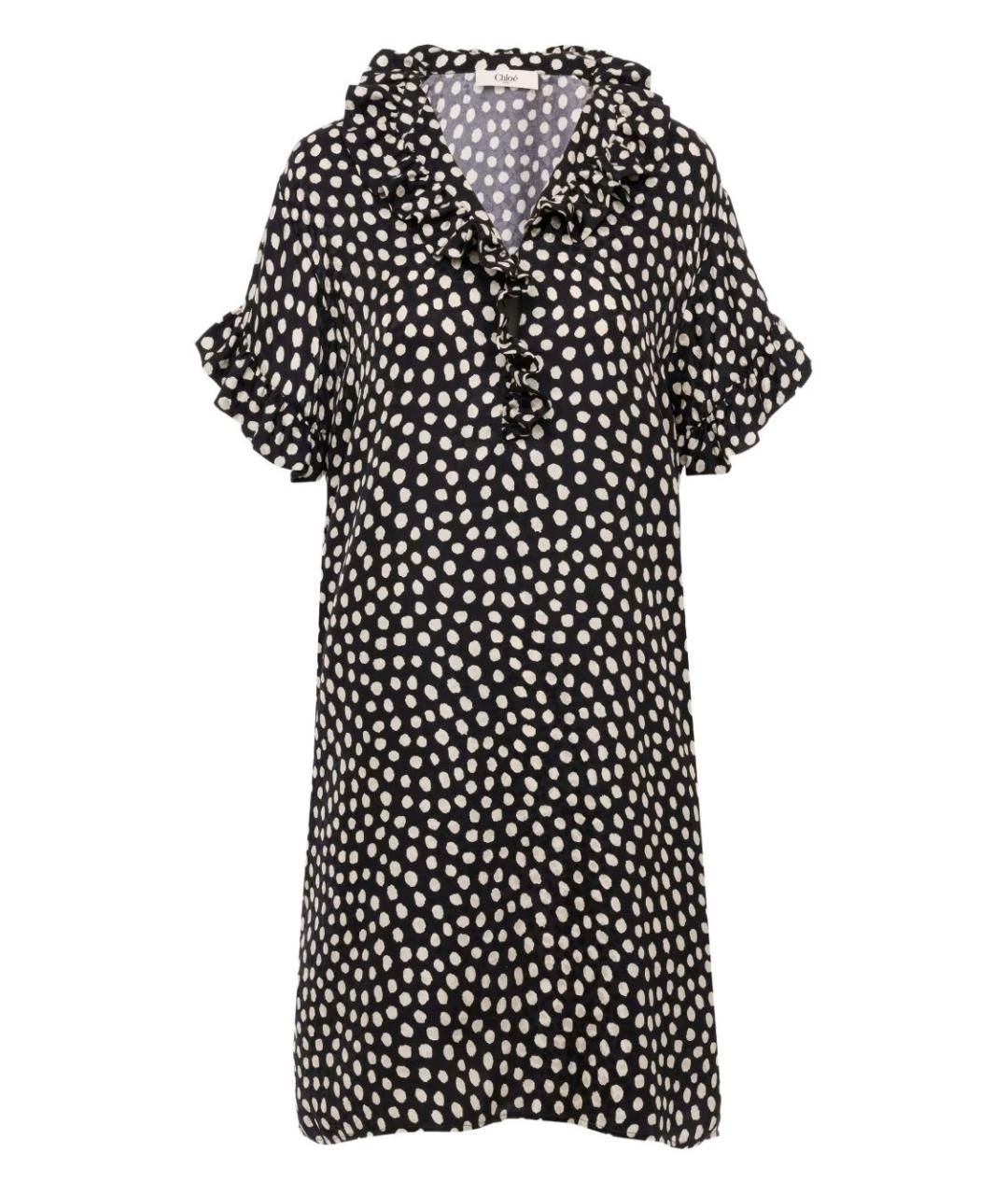 CHLOE Черное шелковое повседневное платье, фото 1