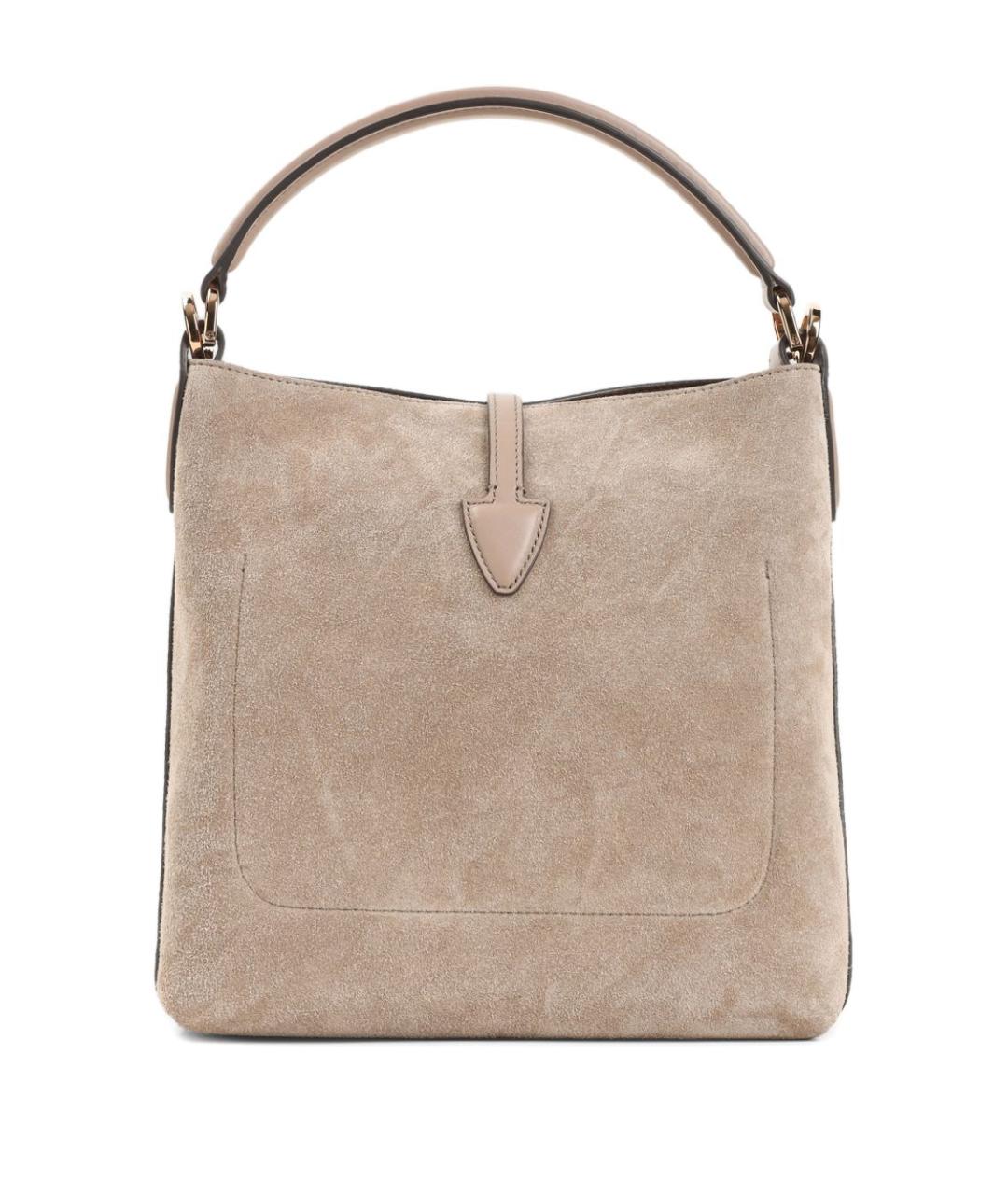 TOD'S Бежевая замшевая сумка с короткими ручками, фото 2