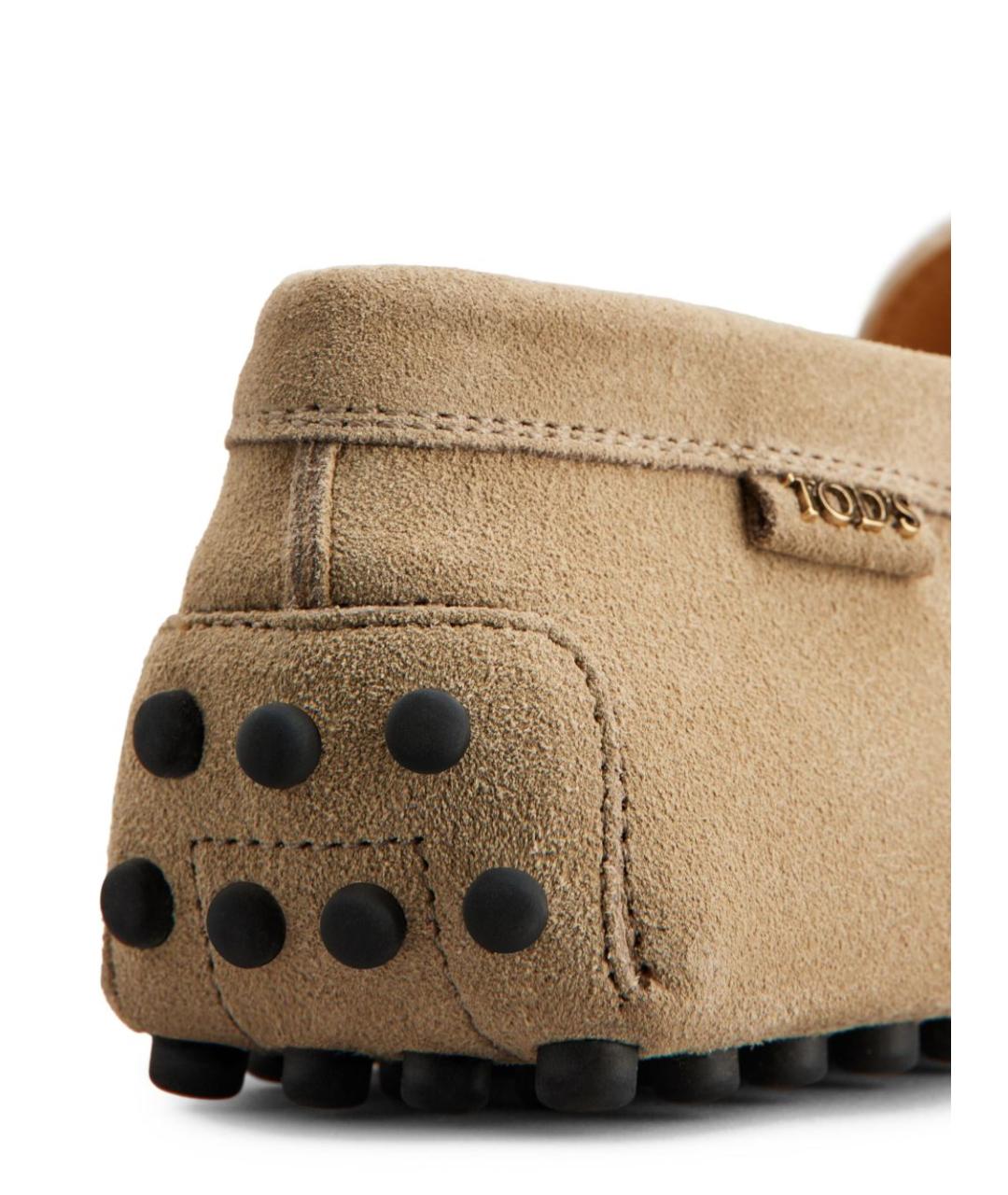 TOD'S Бежевые замшевые мокасины, фото 4